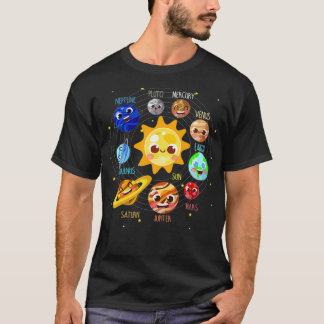 Camiseta Sistema Solar Plutão Espacial do Planeta para Cria