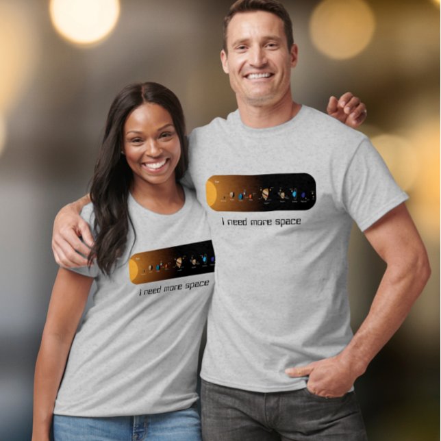 Camiseta Sistema Solar Preciso de mais espaço (Criador carregado)