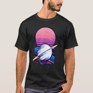 Camiseta Sistema Solar Retro Planetas Espaciais Saturno Ciê