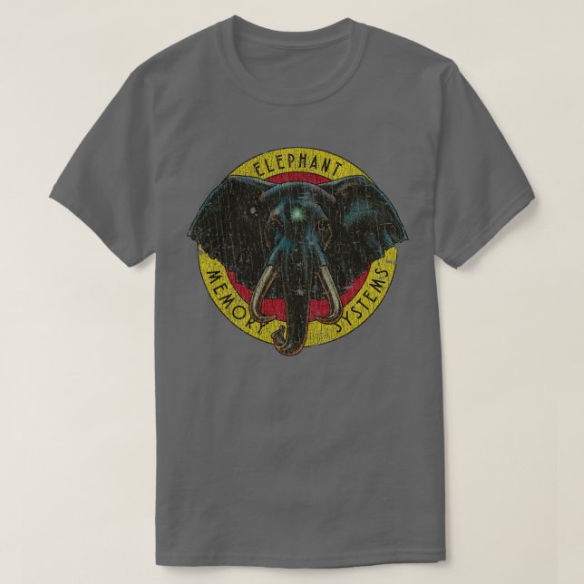 Camiseta Sistemas de memória de elefante 1980 (Frente do Design)