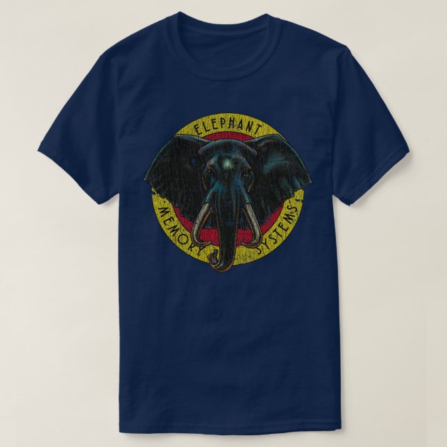 Camiseta Sistemas de memória de elefante de disquete 1980 (Frente do Design)