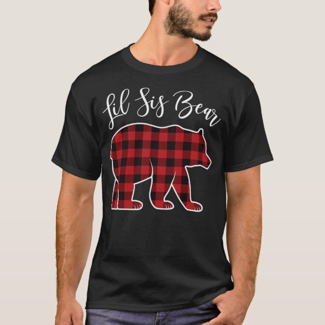 Camiseta Sister Bear Pajama Red Buffalo Xmas Funny Family C (Frente)