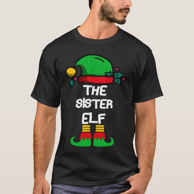 Camiseta SISTER Elf Matching Group Xmas  Family Christmas (Frente)