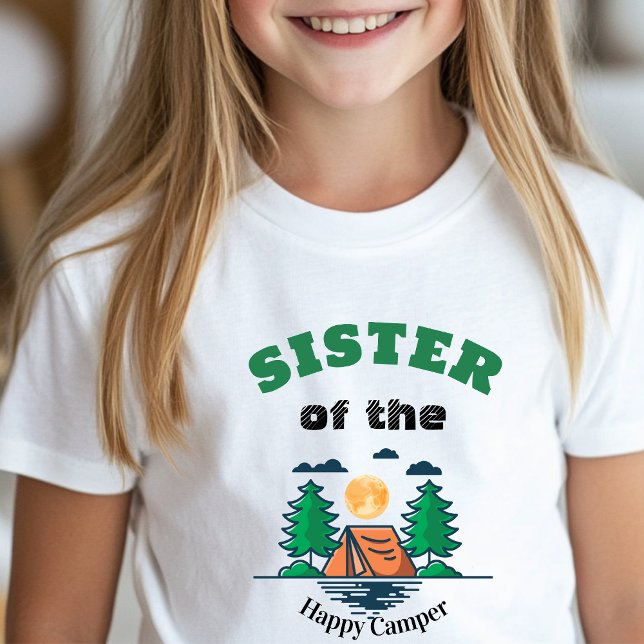 Camiseta Sister Happy Camper T-Shirt Kids Birthday Party (Happy Camper Collection)