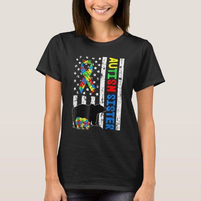 Camiseta Sister Matching Family Autism Awareness Gifts Amer (Frente)