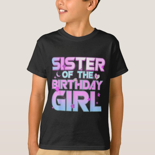 Camiseta Sister Of The Birthday Girl Kp Family Matching Par (Frente)