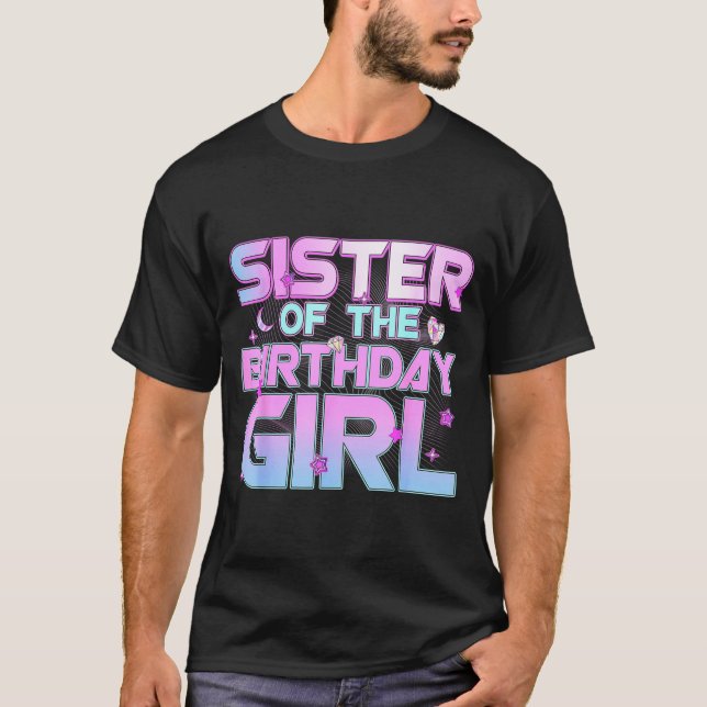 Camiseta Sister Of The Birthday Girl Kp Family Matching Par (Frente)