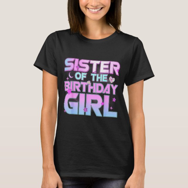 Camiseta Sister Of The Birthday Girl Kp Family Matching Par (Frente)