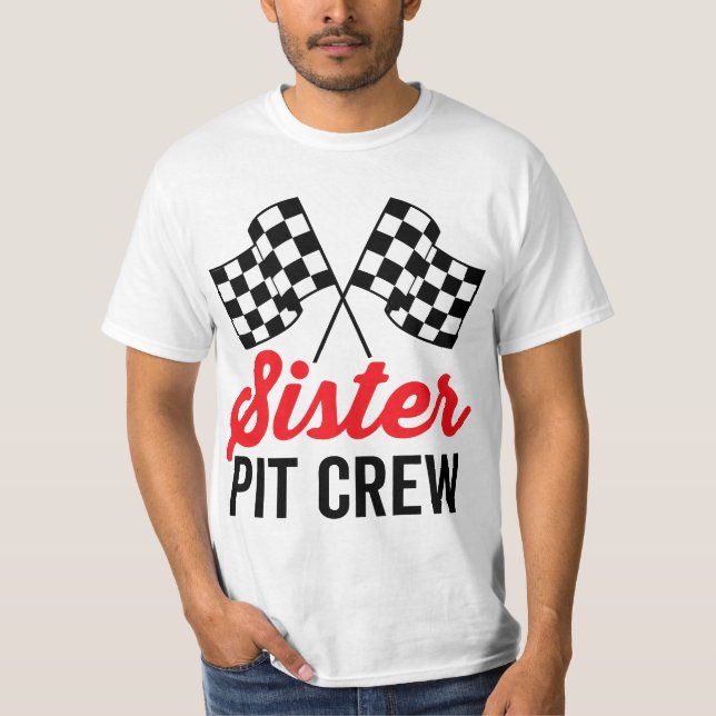 Camiseta Sister Pit Crew for Racing Party Costume  (Frente)