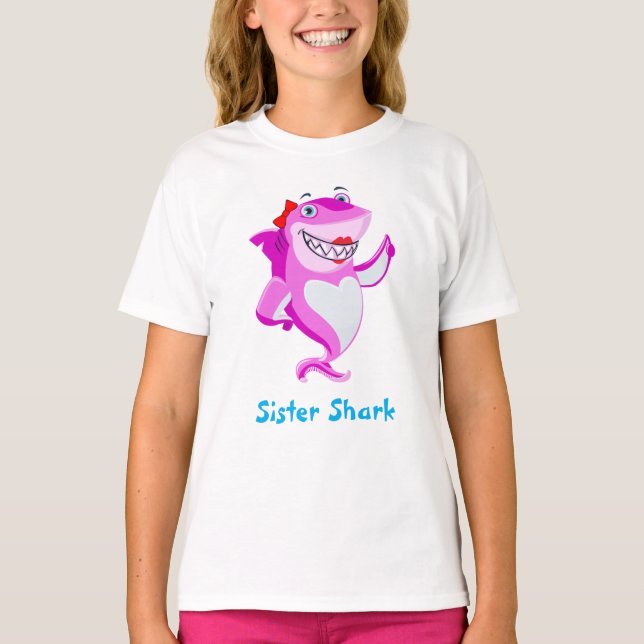 Camiseta Sister Shark | Personalizado Engraçado (Frente)