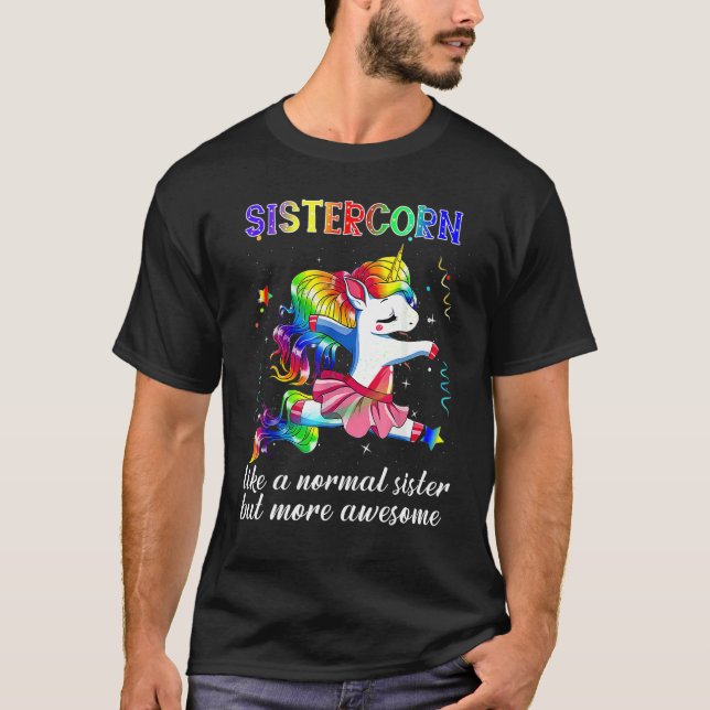 Camiseta Sistercorn  Cute Unicorn Dancing Kid Girl Boy (Frente)