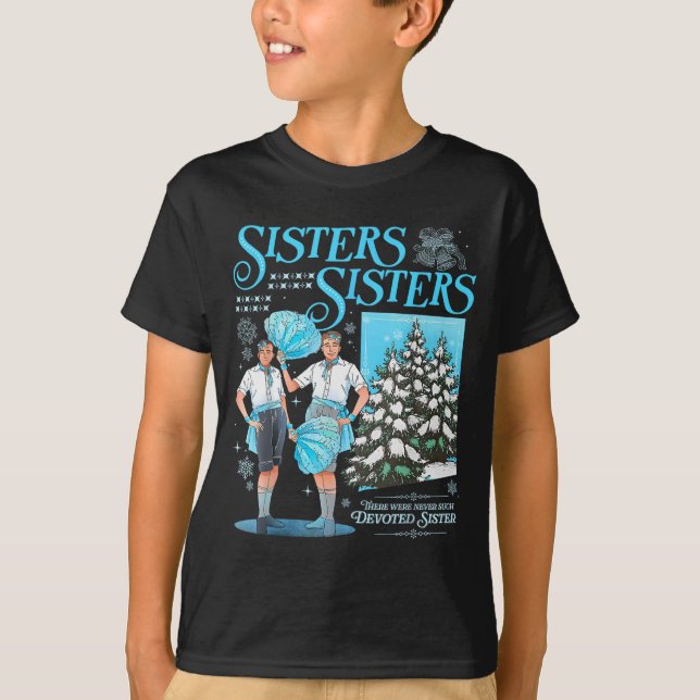 Camiseta Sisters White Xmas Snowflake Pajamas Holiday Merry (Frente)