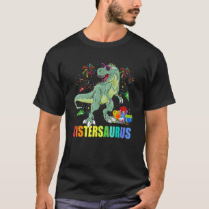 Camiseta Sistersaurus Birthday Rex Dinosaur Sistersaurus