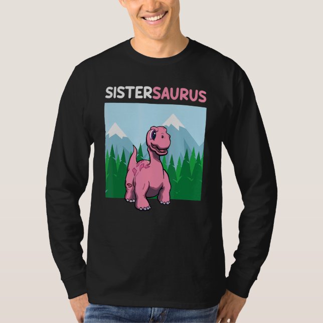 Camiseta Sistersaurus Dinosaur Cute Kiddo Apatosaurus 1 (Frente)