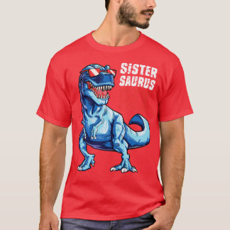 Camiseta Sistersaurus T rex Irmã Saurus Dinossauro Garotas