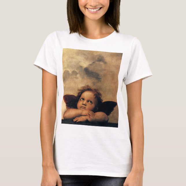 Camiseta Sistine Madonna Angels por Raphael Sanzio (Frente)