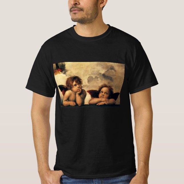 Camiseta Sistine Madonna Angels por Raphael Sanzio (Frente)