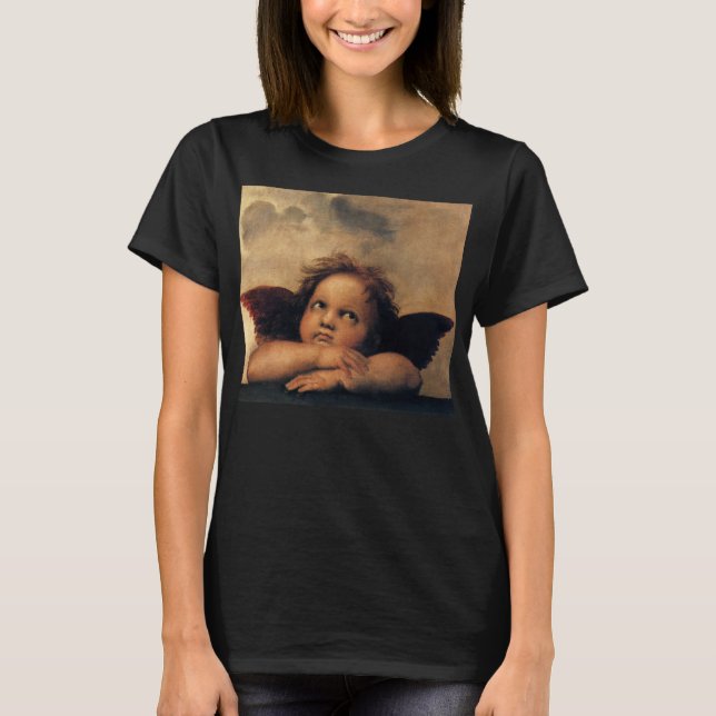 Camiseta Sistine Madonna Angels por Raphael Sanzio (Frente)