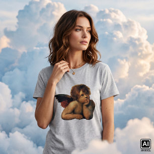 Camiseta Sistine Madonna, detalhes de Angels por Raphael Sa