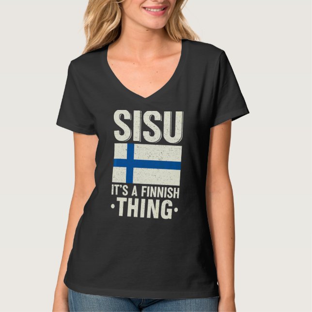 Camiseta Sisu É Finlandês Fiag Finn Suomi Finn (Frente)