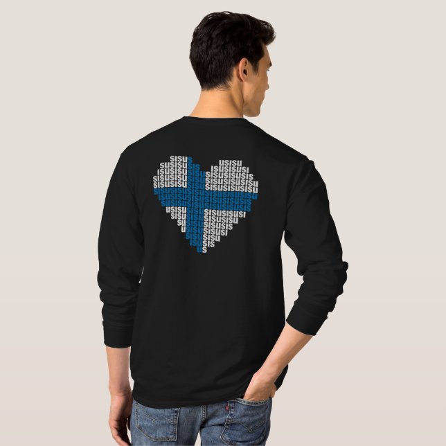 Camiseta Sisu Heart Back Básica Manga Longa (Parte Traseira Completa)