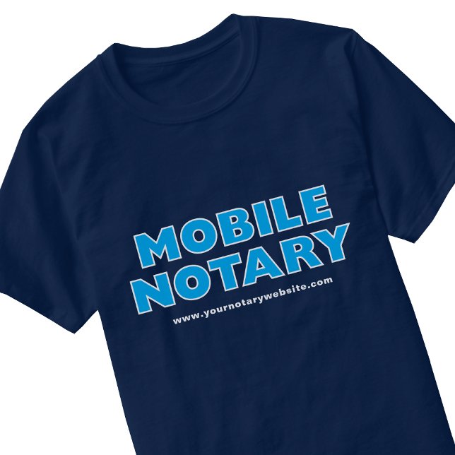 Camiseta Site editável do Mobile Notary Public Marinho Blue (Criador carregado)
