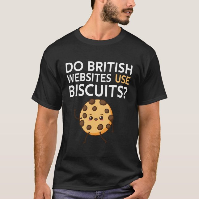 Camiseta Sites Britânicos Usam Biscoitos (Frente)