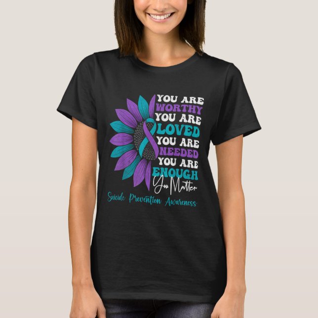 Camiseta Sitive Motivational Suprt Suicide Prevention Aware (Frente)