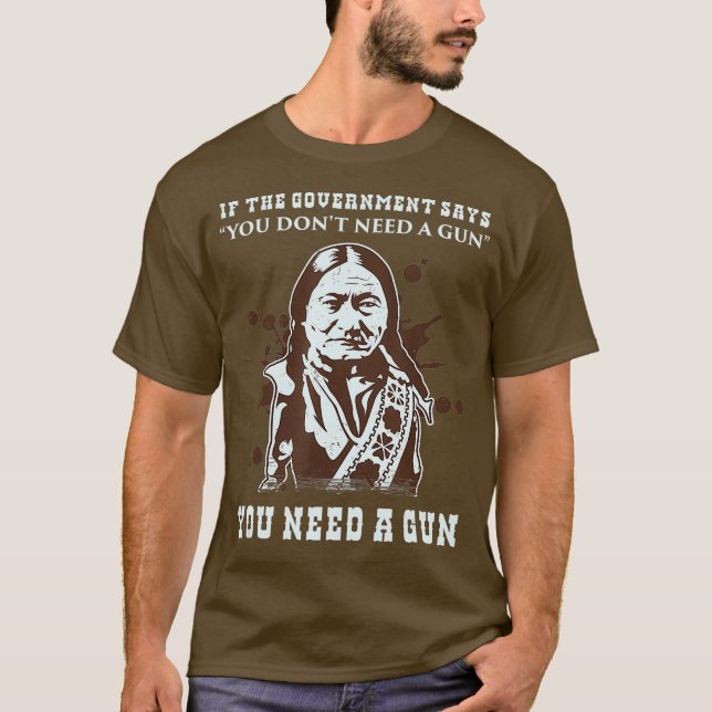 Camiseta Sitting Bull segundo Segunda Emenda Pro Proprietár (Frente)