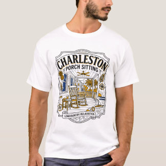 Camiseta sITTING nA vARANDA dE cHARLESTON e rELAXAMENTO nO