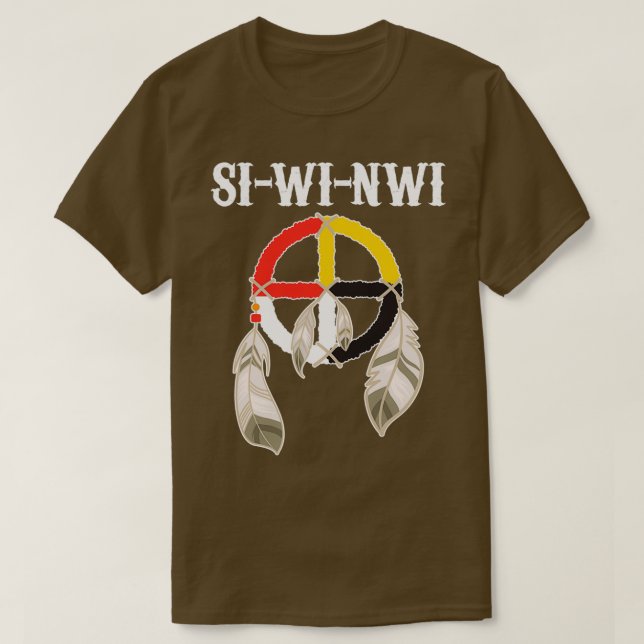 Camiseta SIWINWI Shawnee Tribe Índios Americanos Medi (Frente do Design)