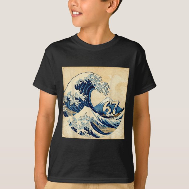 Camiseta Six Seven 67 6-7 Japanese The Great Wave Off Kanag (Frente)