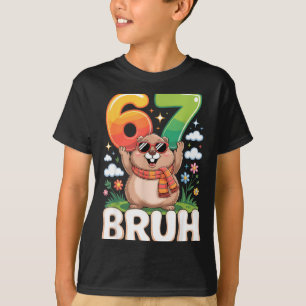 Camiseta Six Seven 67 Bruh Groundhog Engraçado 6 7 Meme Men