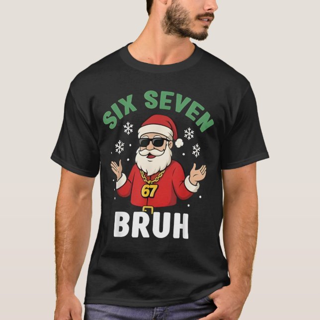Camiseta Six Seven 67 Christmas 6 7 Bruh Boys Kids 6-7 Meme (Frente)