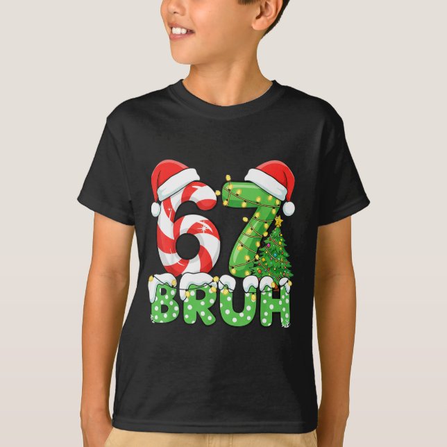 Camiseta Six Seven 67 Funny Santa Bruh Christmas Meme  (Frente)