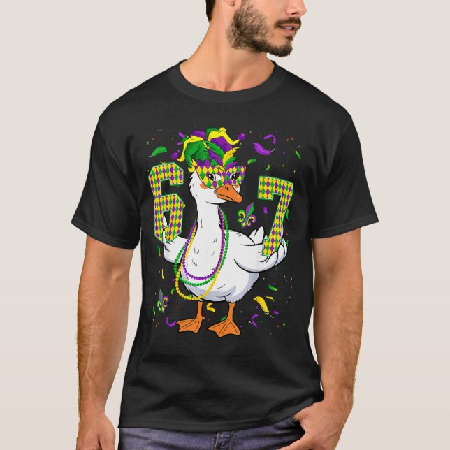 Camiseta Six Seven 67 Meme Goose With Jester Hat &amp; Bead (Frente)