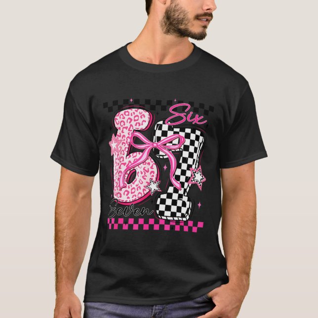 Camiseta Six Seven 6 7 Leopard Checkered 67 Meme Teacher Wo (Frente)