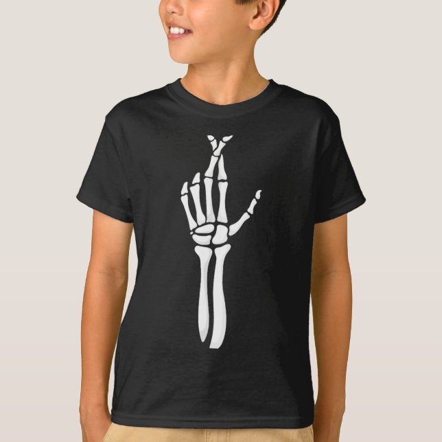 Camiseta Six Seven 6 7 Meme Funny Skeleton Hands Sign Let's (Frente)