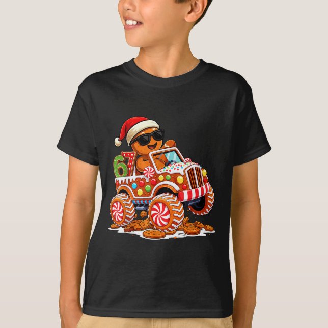 Camiseta Six Seven 6 7 Monster Truck Gingerbread Man Christ (Frente)
