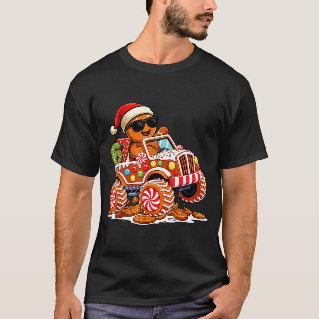 Camiseta Six Seven 6 7 Monster Truck Gingerbread Man Christ (Frente)