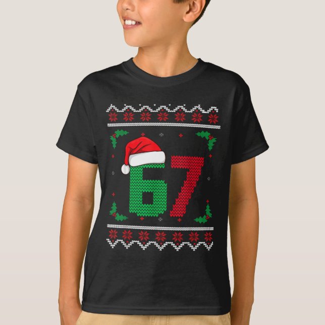 Camiseta Six Seven Christmas 6 7 Ugly Christmas Sweater  (Frente)