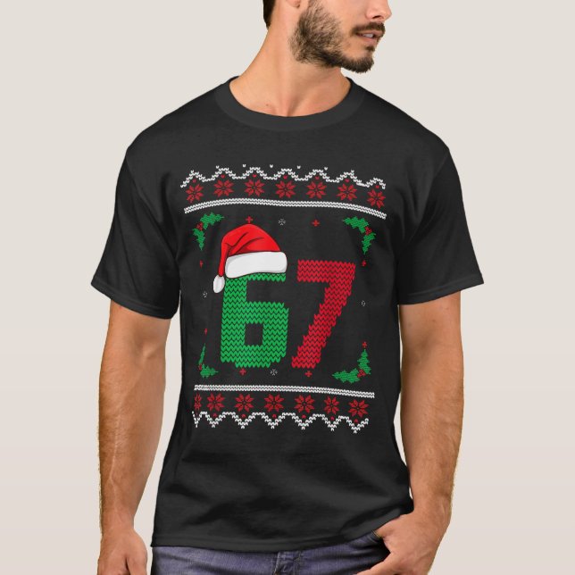 Camiseta Six Seven Christmas 6 7 Ugly Christmas Sweater  (Frente)