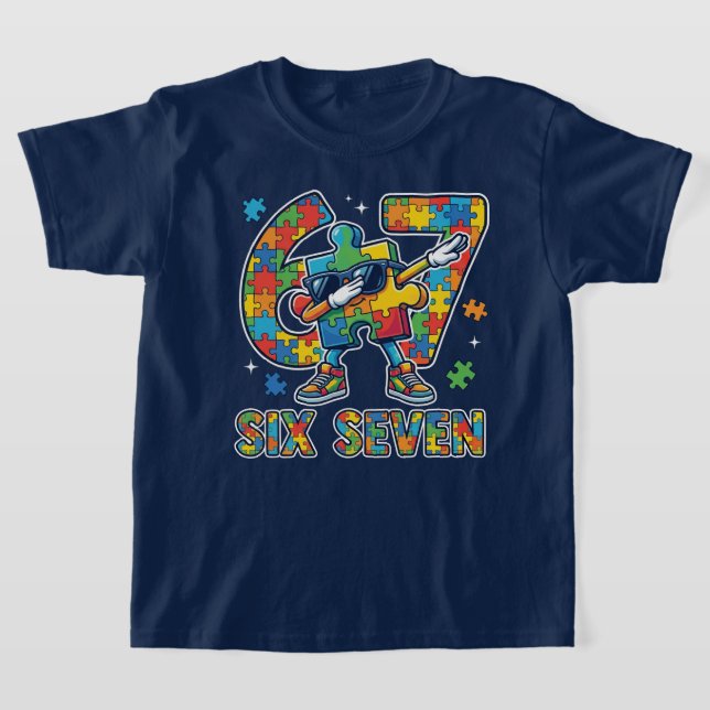 Camiseta Six Seven Dabbing Autism Awareness (Postura )