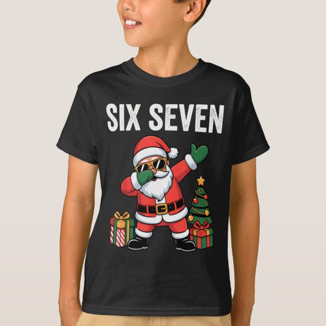 Camiseta Six Seven Funny Santa Christmas 67 Meme  (Frente)