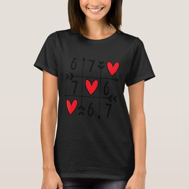 Camiseta Six Seven Gamer 67 Valentines Day 6 7 Funny  (Frente)
