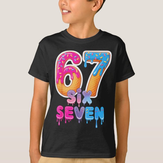 Camiseta Six Seven Ice Cream Drip Meme  (Frente)