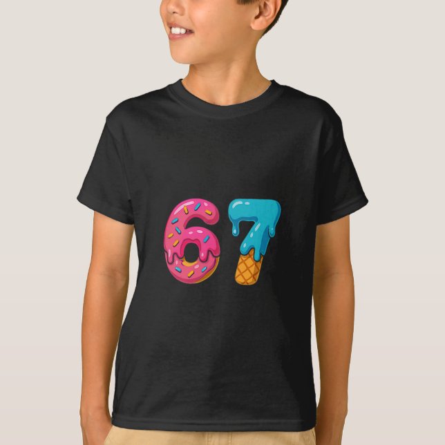 Camiseta Six Seven Ice Cream Drip Meme 67 Sport Funny Trend (Frente)