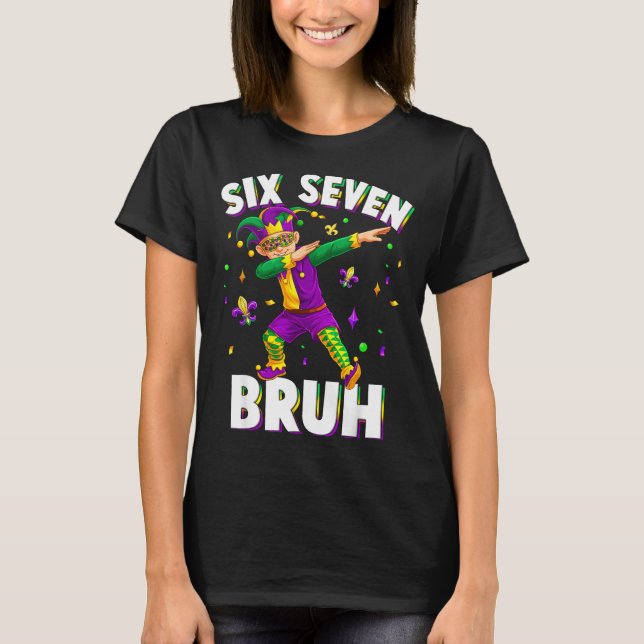 Camiseta Six Seven Mardi Gras Jester 67 Meme Carnival 6 7 K (Frente)