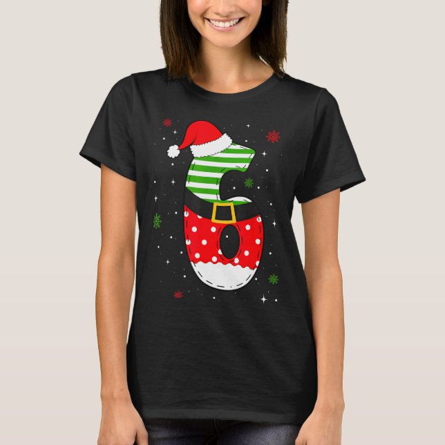 Camiseta Six Seven Matching 67 Christmas Santa Hat Meme Gen (Frente)