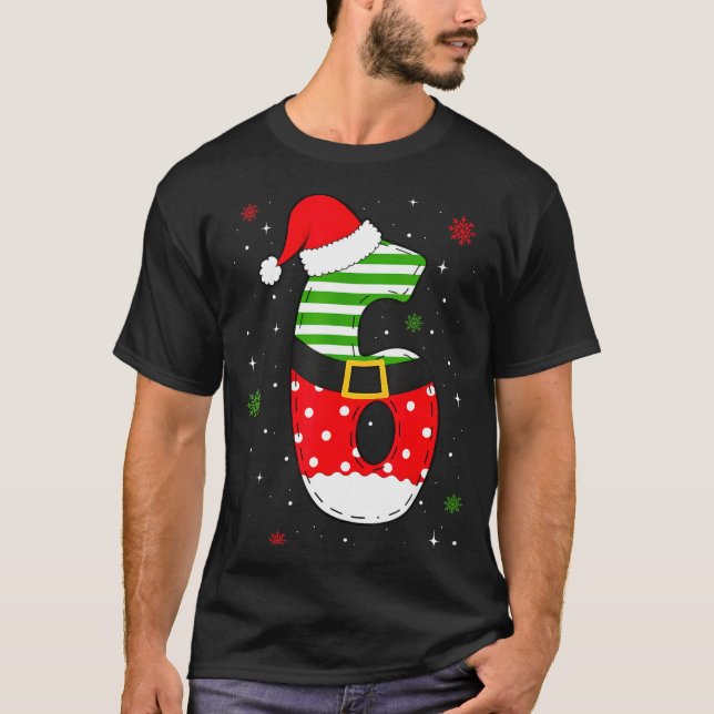 Camiseta Six Seven Matching 67 Christmas Santa Hat Meme Gen (Frente)
